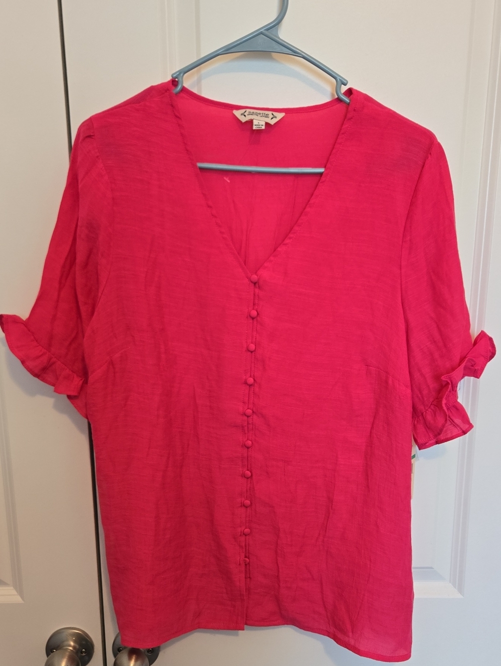 Nanette Lepore Rose Tropica Button Up Blouse